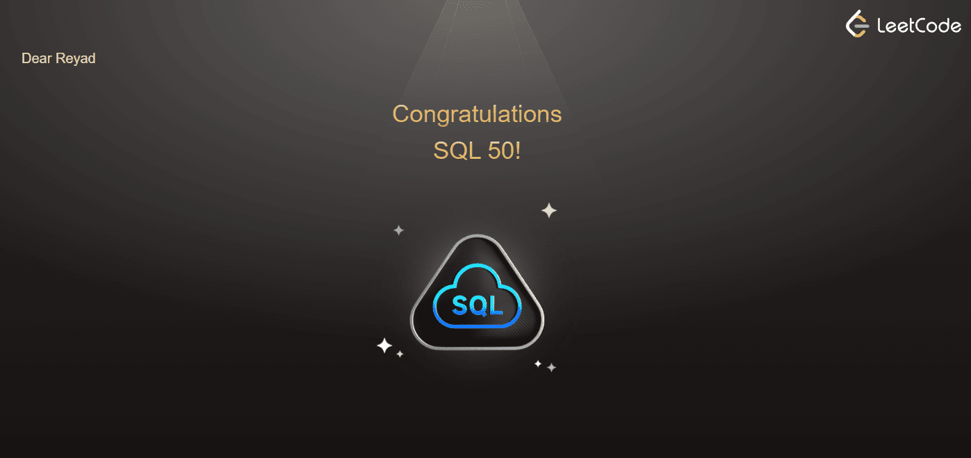 Image of SQL 50 Badge 2024 | LeetCode